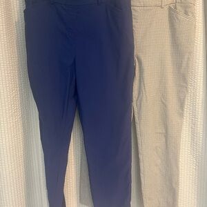 2 pair Women's Navy and Black Checkered Pants